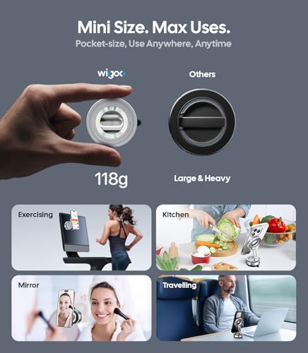 Wigoo Vacuum Magnetic Phone Holder for Car for Magsafe, Silver - color: Silver