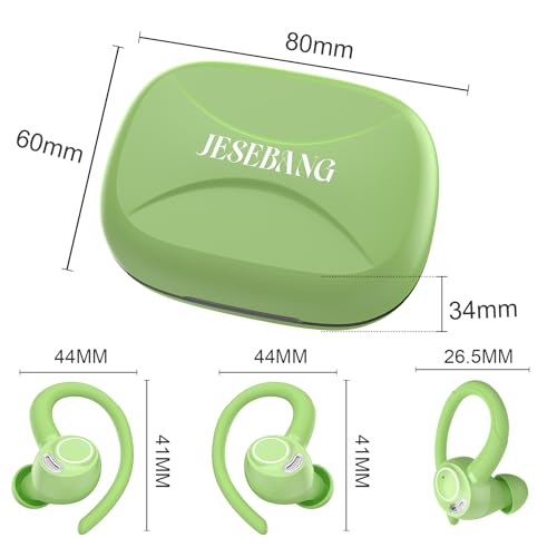 Wireless Earbuds, Bluetooth 5.4 Headphones Sport Over Ear Buds With ENC Mic - color: Green