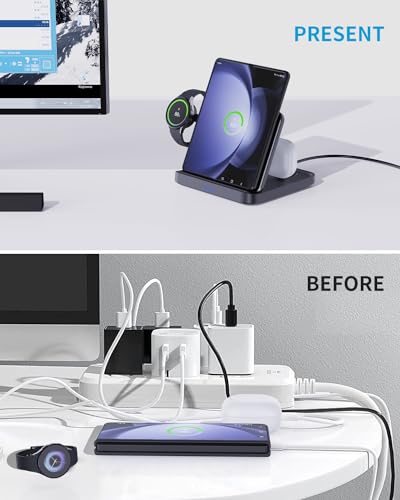 3 in 1 Foldable Wireless Charging Station for Galaxy Z Fold &Z Flip