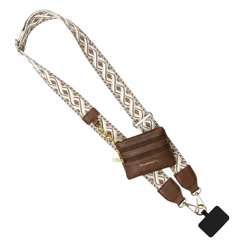 Save the Girls Cell Phone Strap Crossbody for Women, RFID Wallet Pouch, Tan - color: Tan