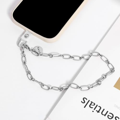 Phone Charm Detachable Metal Cellphone Wrist Strap for Women Girls, Cell Phone Lanyard - color: Antique Silver