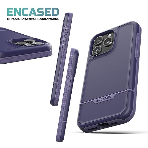 ENCASED Shockproof Case Compatible with iPhone 16 - Ultra Protective Heavy Duty Magnetic Phone Cover, Rebel Series (Purple, iPhone 15 Pro) - color: Purple, size: iPhone 15 Pro