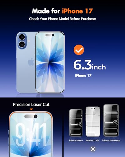 UNBREAKcable Privacy Screen Protector for iPhone 17, 2-Pack - size: iPhone 17