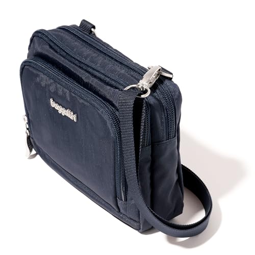 Baggallini Triple Zip with Front Wallet/Trifecta RFID Wallet Crossbody - color: French Navy