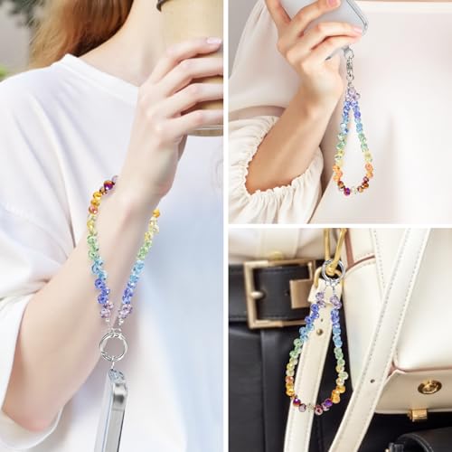 TENOC Beaded Phone Wrist Strap, Multicolor - color: A-multicolor