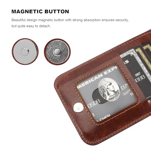 KIHUWEY for iPhone 14 Pro Max Wallet Case Card Holder for MagSafe, Brown | Wireless Charging, RFID, Flip PU Leather, Magnetic Clasp, Kickstand, Heavy Duty Protective Cover - color: Magsafe for Brown