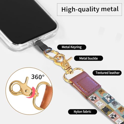 Phone Lanyard Crossbody Wrist Strap, Cute Cell Phone Lanyards for around the Neck Wristlet Wrist Strap - color: Colorful Dogs