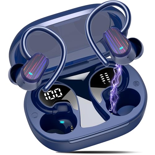 Jesebang Wireless Earbuds, Bluetooth 5.4 Headphones Sport, Over Earbuds with Hook for Running Workout, Dark Blue - color: FG-Dark Blue