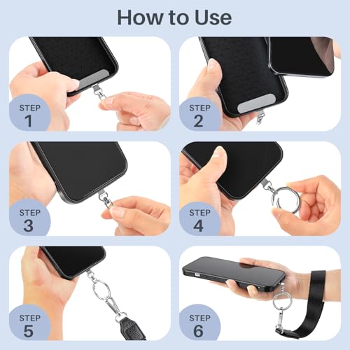 Clip and Go Strap for Phone with Wallet Crossbody - color: Black, size: Large