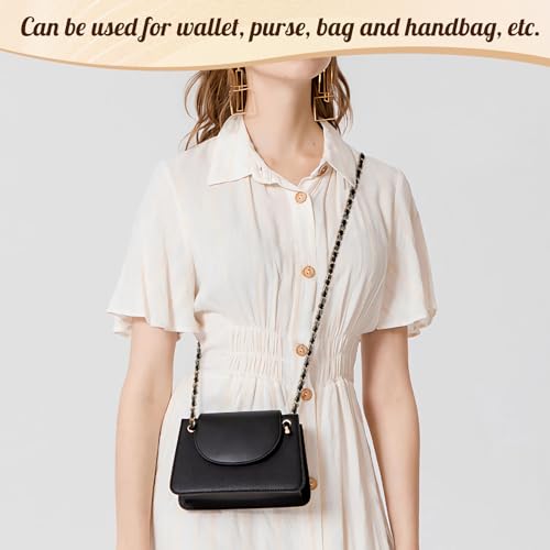 TiMOVO Phone Lanyard Metal Chain Crossbody, Gold & Black - color: Black, size: Standard