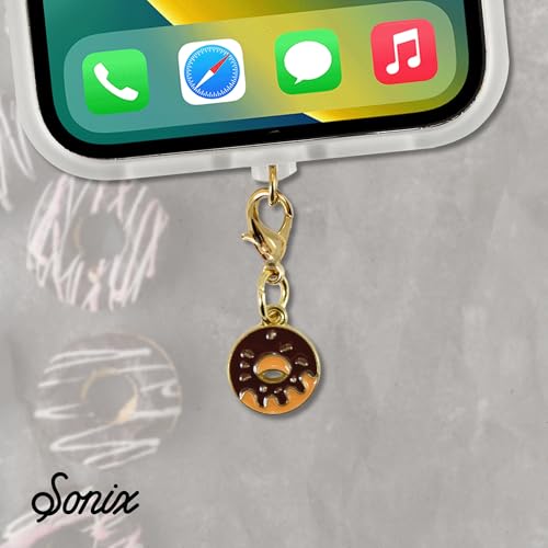 Sonix Dust Plugs - USB C + Lightning Compatible - Enamel Charging Port Charms (3 Pack) - Sweets - Soda, Donut, Cupcake - color: Sweets