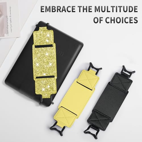 MoKo 2 Pack Hand Strap for 6-8" Kindle eReaders Tablets,Yellow+Shiny Yellow - color: Lemon Yellow+Glitter Yellow