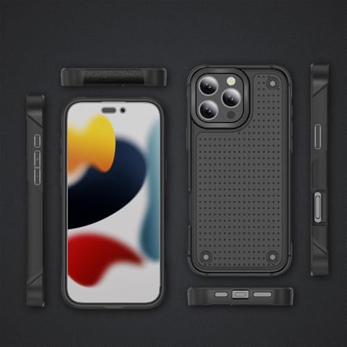 Designed for iPhone 16 Pro Max Case 2 in 1 Gift Militay Grade Drop Protective Rugged Heavy Duty Cover Shockproof Case for iPhone 16 Pro Max Phone Case for Women Men Boy Girl (Black) - color: Black