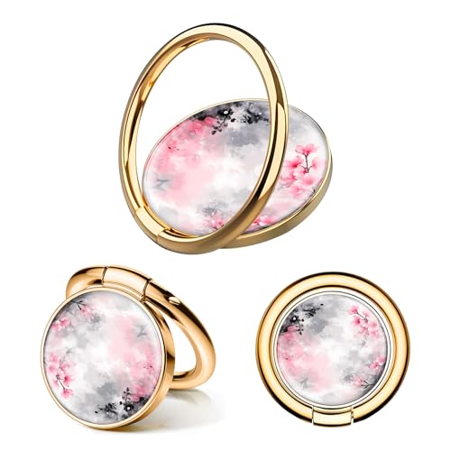 Cell Phone Ring Holder, Cute Phone Ring Grip Stand, 360°Rotation Funny Metal Kickstand Finger Grip Cute Flower Tree - color: Cute Flower Tree