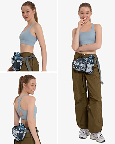 WATERFLY Fanny Pack Waist Bag: Waist Pack for Women Men with Water Bottle Holder Hiking Fanny Pack for Running Walking DogWalking Travel Cycling - color: Camouflage gray