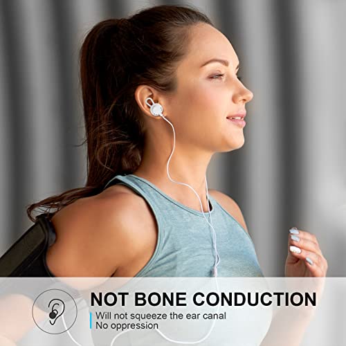 Open-Ear 3.5mm Jack Headphones,Sport Earbuds Wired with Microphone,for Work,Music, Gaming - color: White, style: 3.5mm