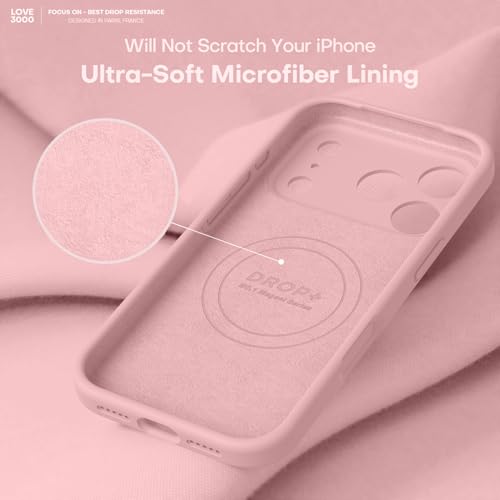 LOVE 3000 Magnetic for iPhone 17 Pro Max Case Silicone, Pink Sand - color: Pink Sand, size: iPhone 17 Pro Max 6.9inch