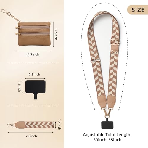 Cell Phone Lanyard Crossbody with Wallet, Versatile Clip and Go Phone Strap - color: B