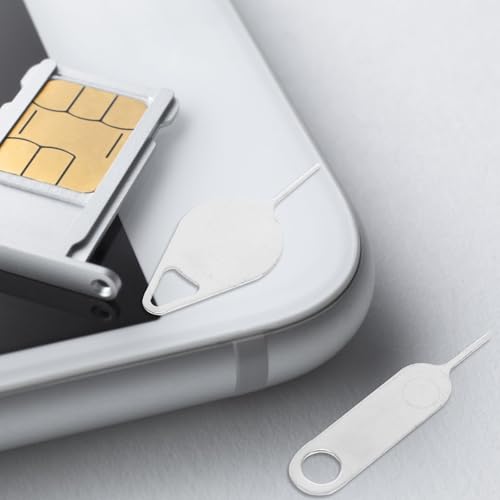 Kichvoe 100 Pcs Sim Card Tool Kit for Smartphones and Tablets Silver Metal Sim Ejector Pins with Practical Eject Function Compact Portable for Phone and Tablet Maintenance Assorted Style