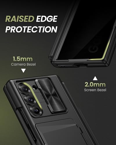for Samsung Galaxy Z Fold 6 Wallet Case with Card Holder, Black - color: Black-Y