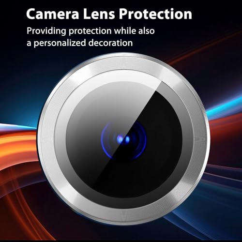 Zeking (2 Set) for Motorola Razr 60/ Razr 2025 Camera Lens Protector, Scratch-Resistant HD Clarity Ultra-Thin 9H Tempered Glass with Aluminum Edging, Individual Metal Lens Cover (Silver) - color: Silver