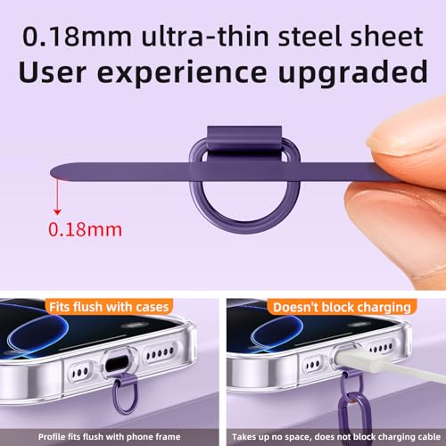 Phone Lanyard Crossbody & Neck, Adjustable Wide Strap with Anti-Loss Lock for iPhone Samsung - Universal Hands Free - color: Dark Purple