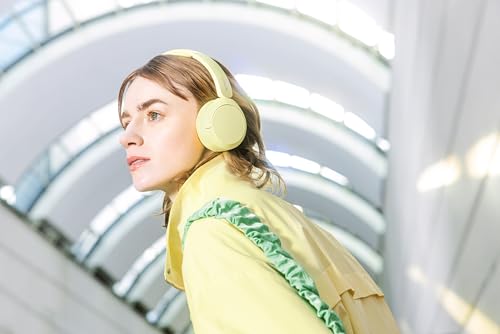 Sony WH-CH520 Wireless On-Ear Bluetooth Headphones with Mic, Butter Yellow - color: Yellow