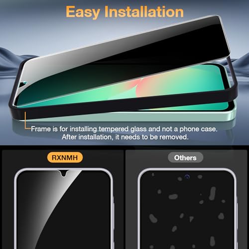 2+2 Pack for Samsung Galaxy A26 Privacy Screen Protector & Camera Lens Protector, Anti Spy Shatterproof Tempered Glass Film with Easy Installation Frame, Bubble Free Case Friendly - size: Samsung Galaxy A26