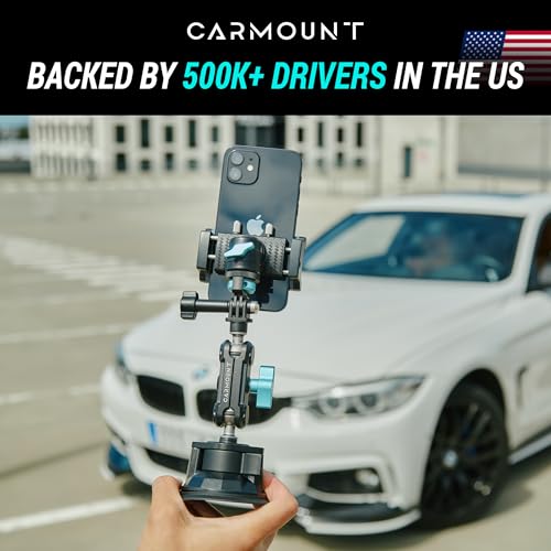 CARMOUNT TitanX100 Pro – 2026 Model, Universal Dashboard & Windshield Cell Phone Car Mount, Adjustable Suction Cup Phone Mount, Heavy Duty Metal Phone Holder, Window Phone Mount - style: TitanX100 Pro
