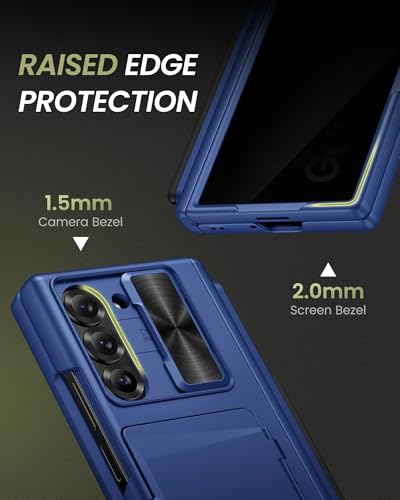 for Samsung Galaxy Z Fold 6 Case with Privacy Screen Protector, Blue - color: Blue-Y