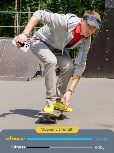 Mindsky All Aluminum Alloy Upgrade for MagSafe Phone Ring Holder with Finger Strap, MagSafe Accessories Compatible iPhone16promax/15/14/13/12 Series,Android (Double Folded Ligament)