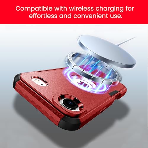MXX for iPhone 17 Air Case, Heavy Duty 3 in 1 Wing Design Protective Cover with MagSafe, Phone Case 2025 (Red) - color: Red, size: iPhone 17 Air