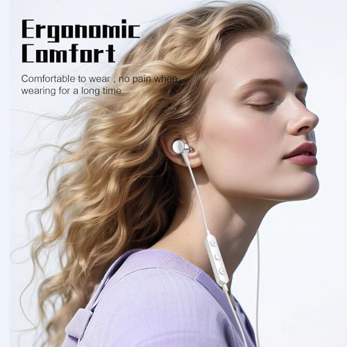 USB C Headphones Wired Earbuds for Samsung Galaxy S26 S25 S24 A57 iPhone 17 - color: White