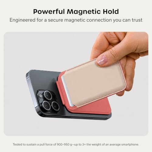 Satechi MagSafe Wallet Stand, Card Holder, NFC Pass-Through - color: Coral Pink