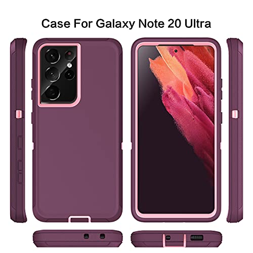 MXX Case Compatible with Galaxy S21 Ultra Case, 3-Layer Super Full Heavy Duty Body Bumper Cover/Shock Protection/Dust Proof, Designed for Samsung Galaxy S21 Ultra 5G 6.8 Inch 2021 (Plum) - color: Plum