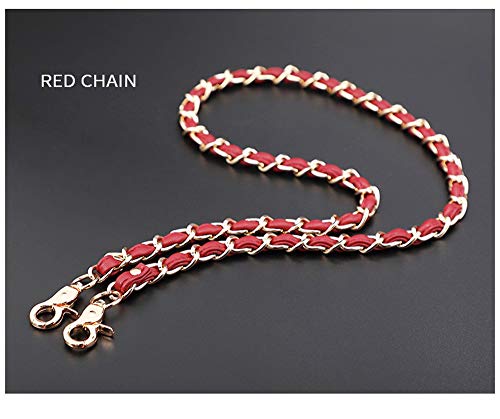 UnnFiko 43" DIY Bag Purse Chain Strap Replacement Crossbody Bag Straps Purse Accessories Straps Handmade Shoulder Bag Charms for Handbag Bags (Red & Gold, Metal Chain) - color: Red & Gold