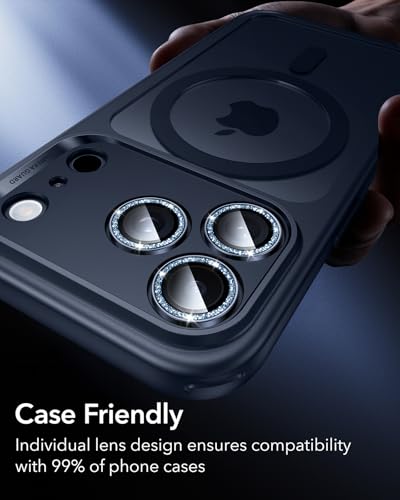 ESR for iPhone 17 Pro Max/17 Pro Camera Lens Protector, 1 Pack,Glitter Blue - color: Blue Shimmer