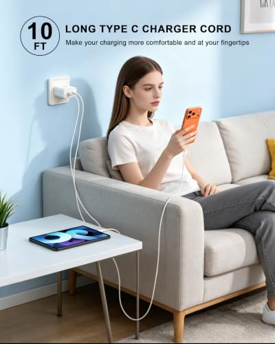 iPhone 17 16 Charger Fast Charging, 45W Dual USB C Charger Block and Cable