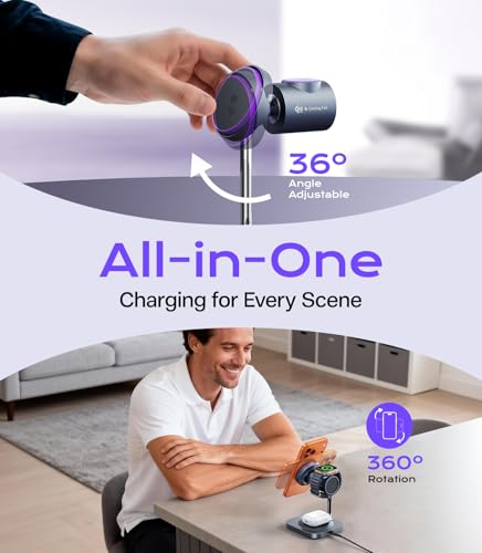 Meifigno Qi2.2 Certified 25W 3-in-1 Fast Wireless Charging Station with Fan