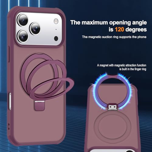 SKYLMW Compatible with iPhone 17 Pro Case with Stand,Wine Red - color: Wine Red, size: iPhone 17 Pro