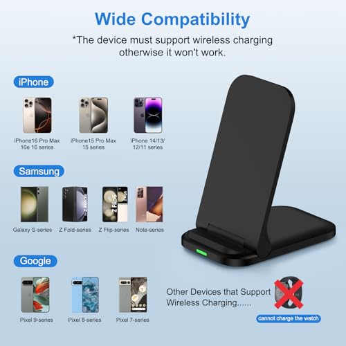 15W Wireless Charger Foldable for iPhone 18 Pro Max/17 Air/16 Pro Max/17e - size: Foldable-15W
