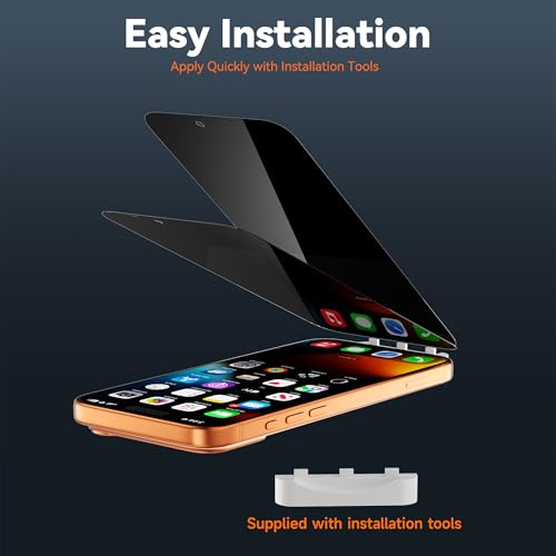 for iPhone 16 Pro Max Privacy Screen Protector 2 Pack - size: 6.9 inch - iPhone 16 Pro Max