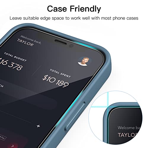 JETech Full-Coverage Screen Protector for iPhone 12/12 Pro, 3-Pack | Black Edge Tempered Glass, Easy Installation Tool, HD Clear, Case-Friendly - size: iPhone 12/12 Pro
