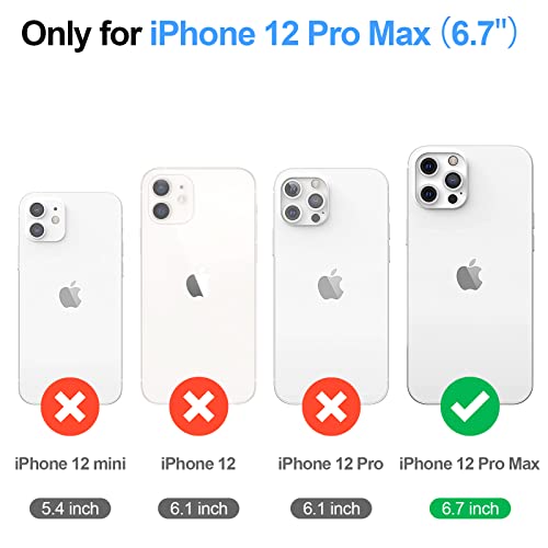 Shieldtop Compatible with MagSafe iPhone 12 Pro Max Wallet Case,Leopard-White - color: Leopard-White, size: iPhone 12 Pro Max 6.7"