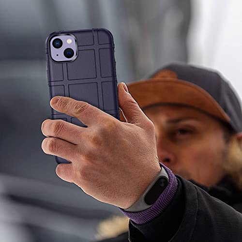 Rugged Shield 8ft Drop Proof TPU Thick Armor Tactical Protective Case Compatible with iPhone 14 Plus (6.7 inches) - Deep Purple - color: Deep Purple, size: iPhone 14 Plus