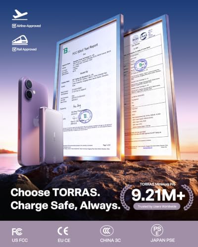 TORRAS MiniMag Pro iPhone 18 Pro Max Portable Charger Power Bank, 10000mAh - color: Purple