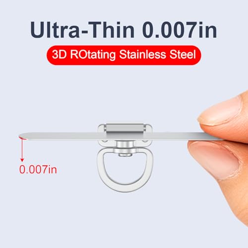 360° Rotatable Metal Phone Tether Tab 5-Pack - color: Silver