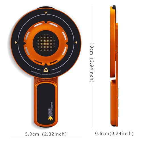 3-in-1 Magnetic Phone Grip Stand with 360° Roration Angle Adjustment, Silicone Finger Ring & Fidget Toy Design, Gym Dual-Sided Magnetic Phone Kickstand for All Phones - color: Orange