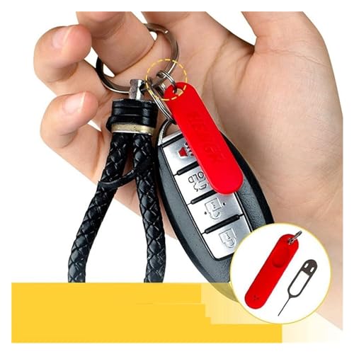 6Pcs SIM Card Removal Tool-Sim Card Tray Pin Eject Removal Tool Needle Opener Ejector,with Removable Key Chain (Color : Black Red)