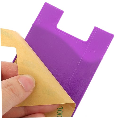 Adhesive Silicone Phone Wallet Holder for Cell Phone, Purple 3 Pack - color: Purple